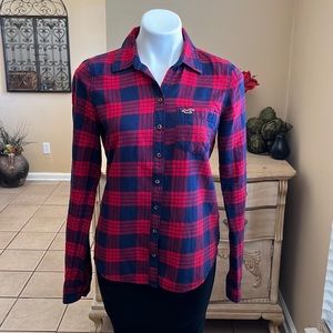 Hollister Vintage Medium Plaid Flannel Shirt